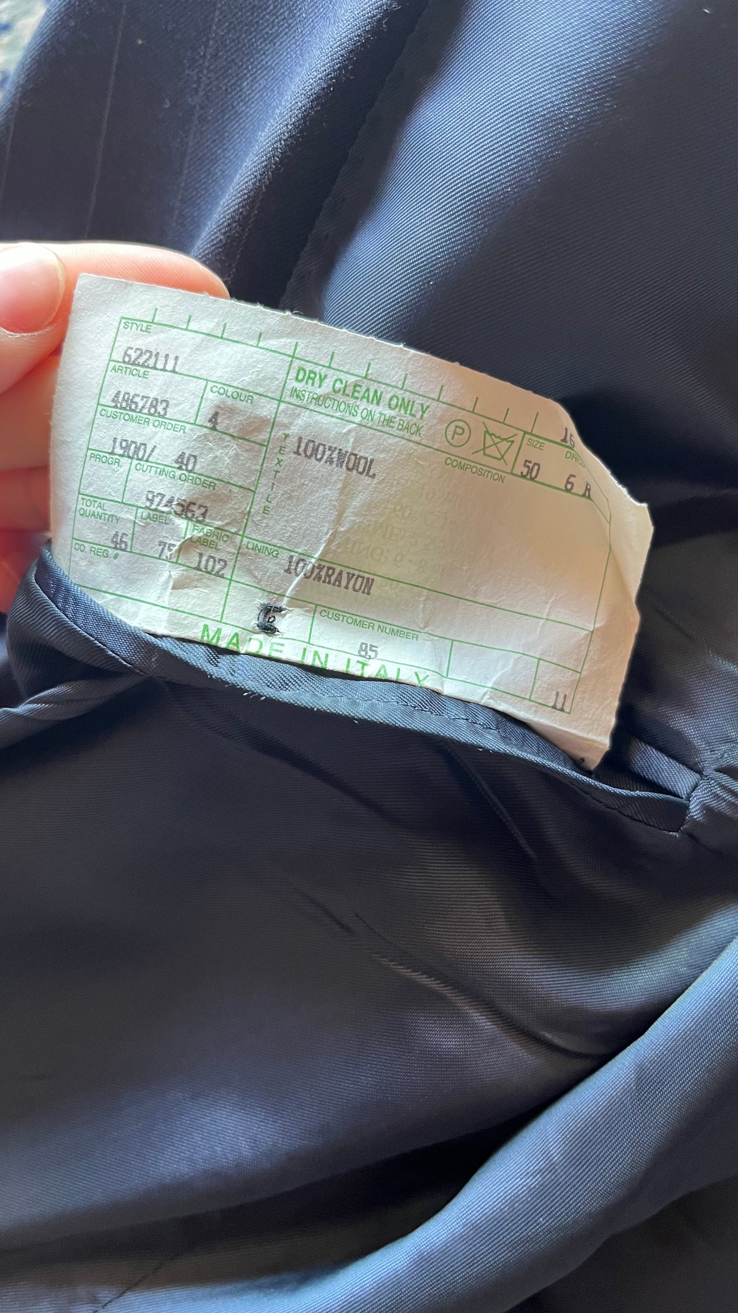 Abito Vitale Barberis Canonico gessato blu scuro