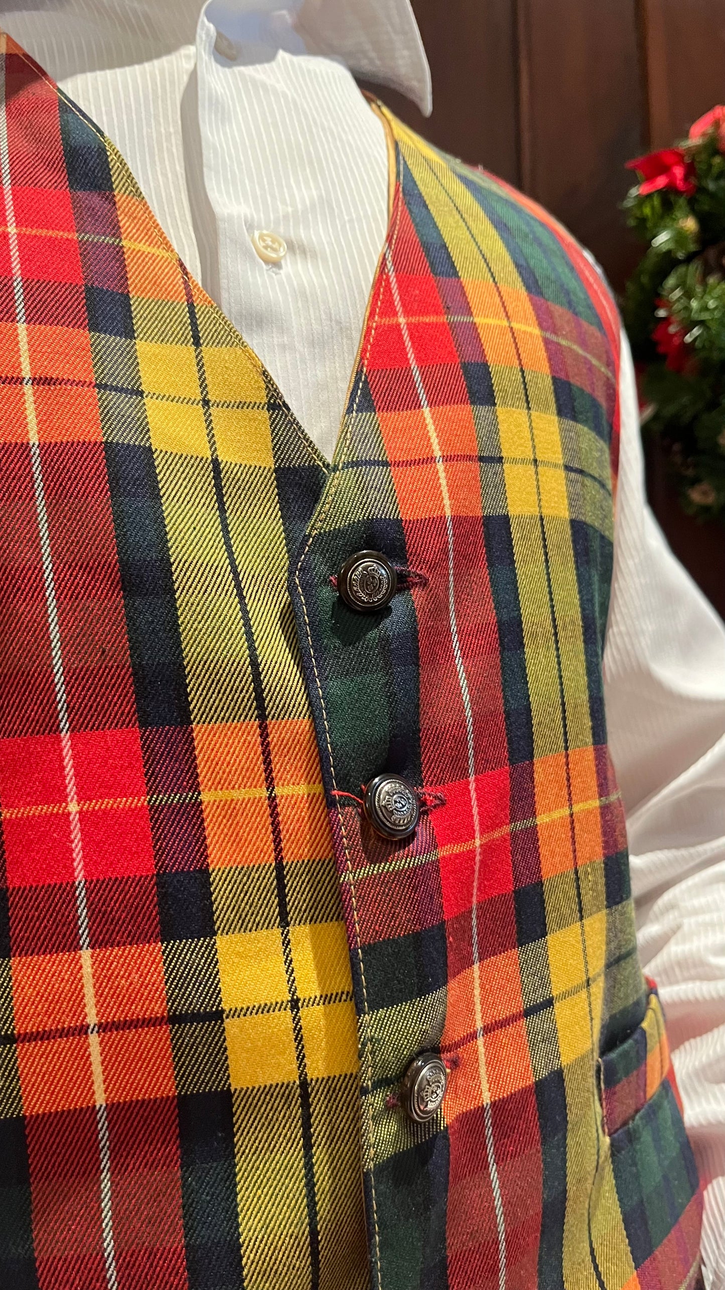 Gilet con fantasia tartan
