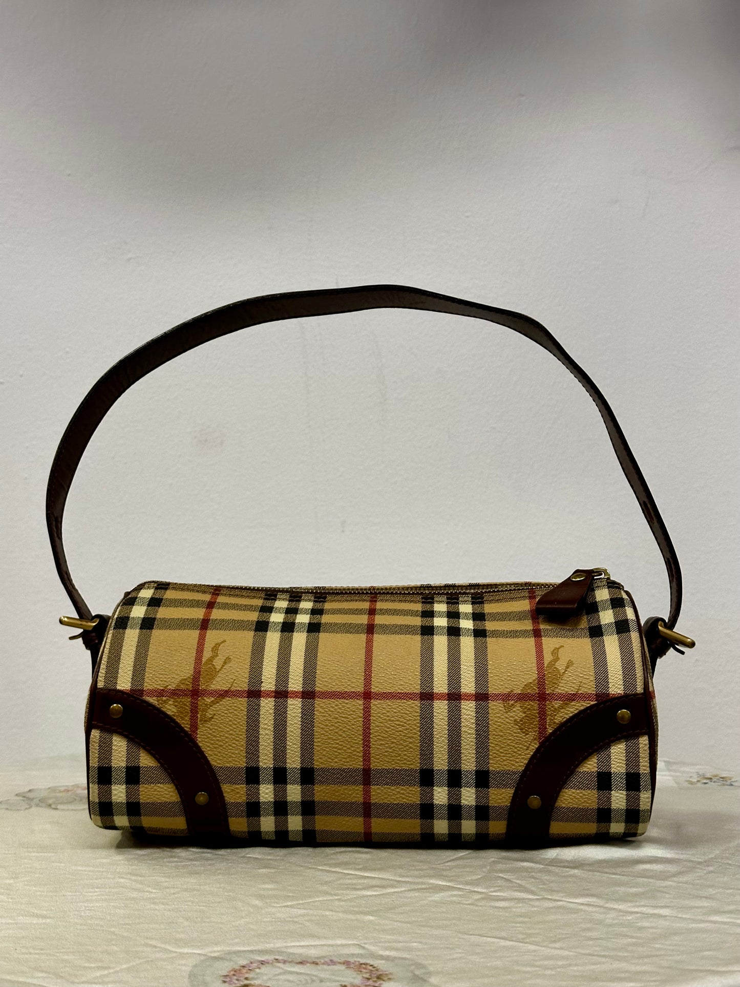 Burberry Haymarket Check Barrel Bag