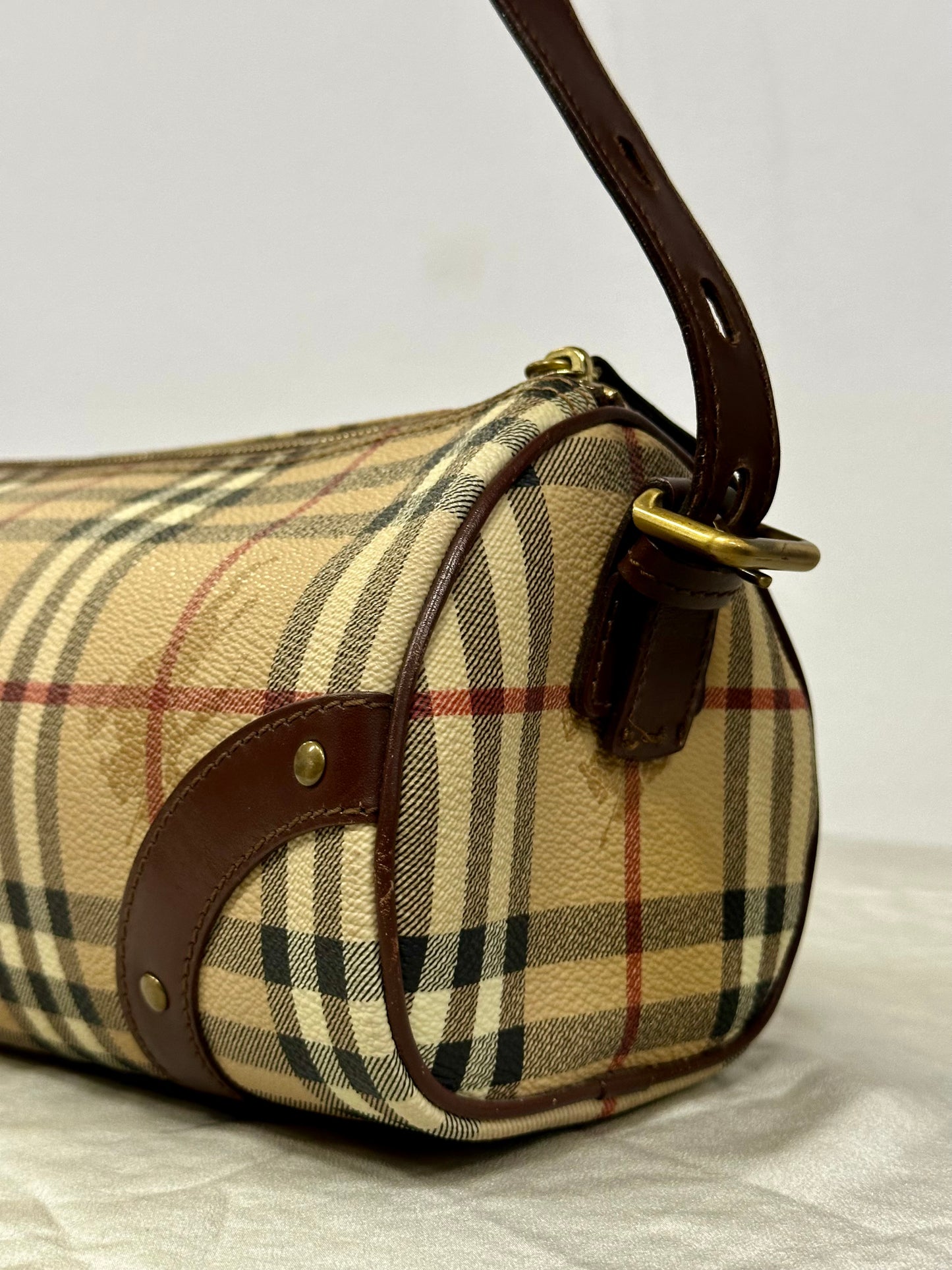 Burberry Haymarket Check Barrel Bag