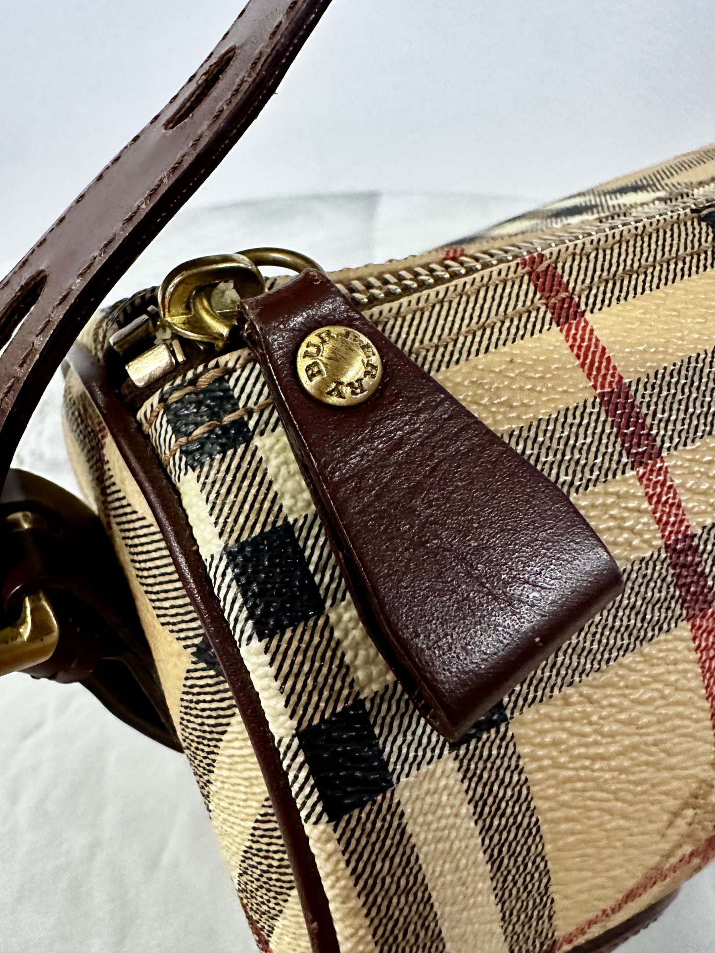 Burberry Haymarket Check Barrel Bag