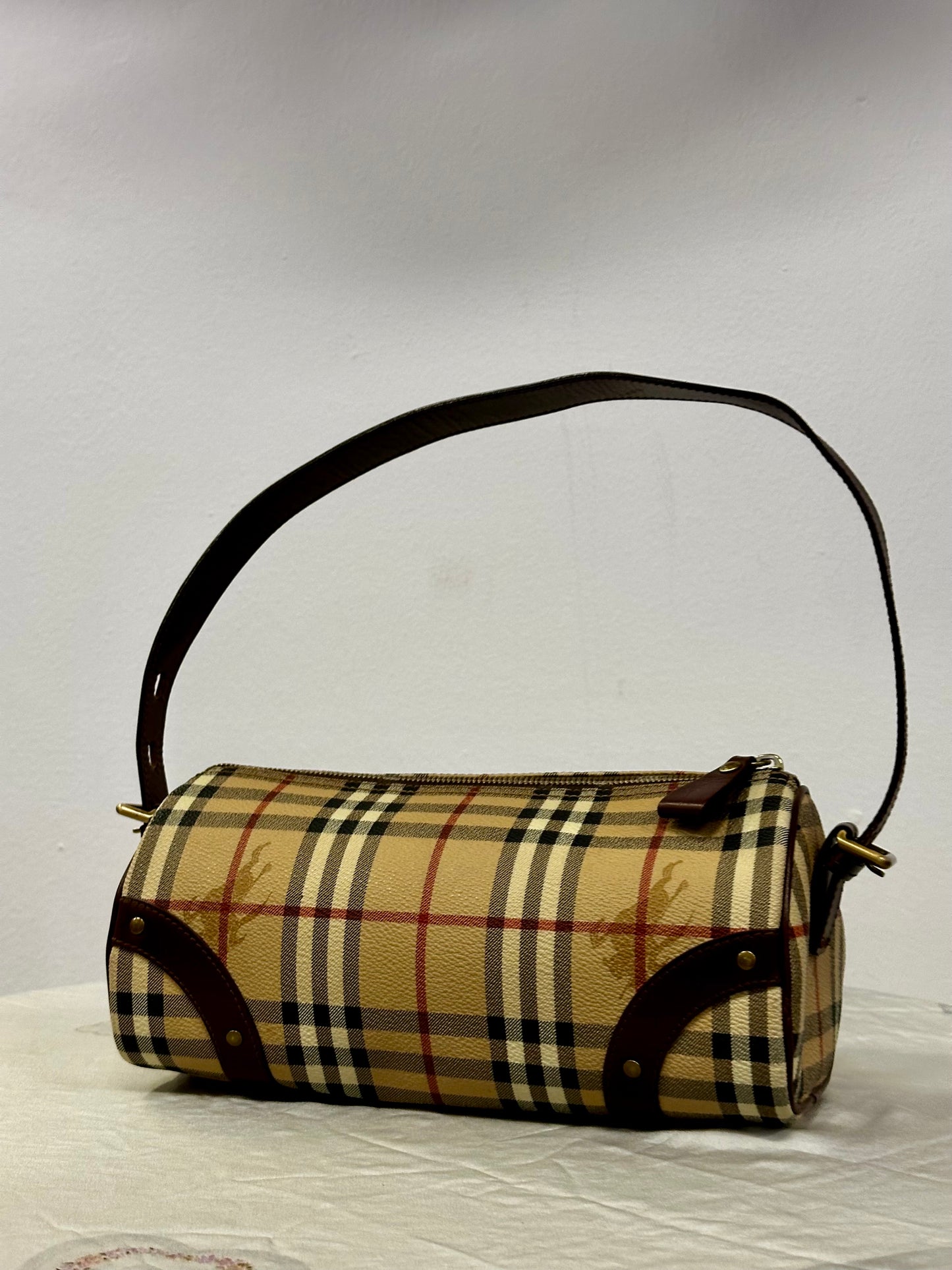 Burberry Haymarket Check Barrel Bag