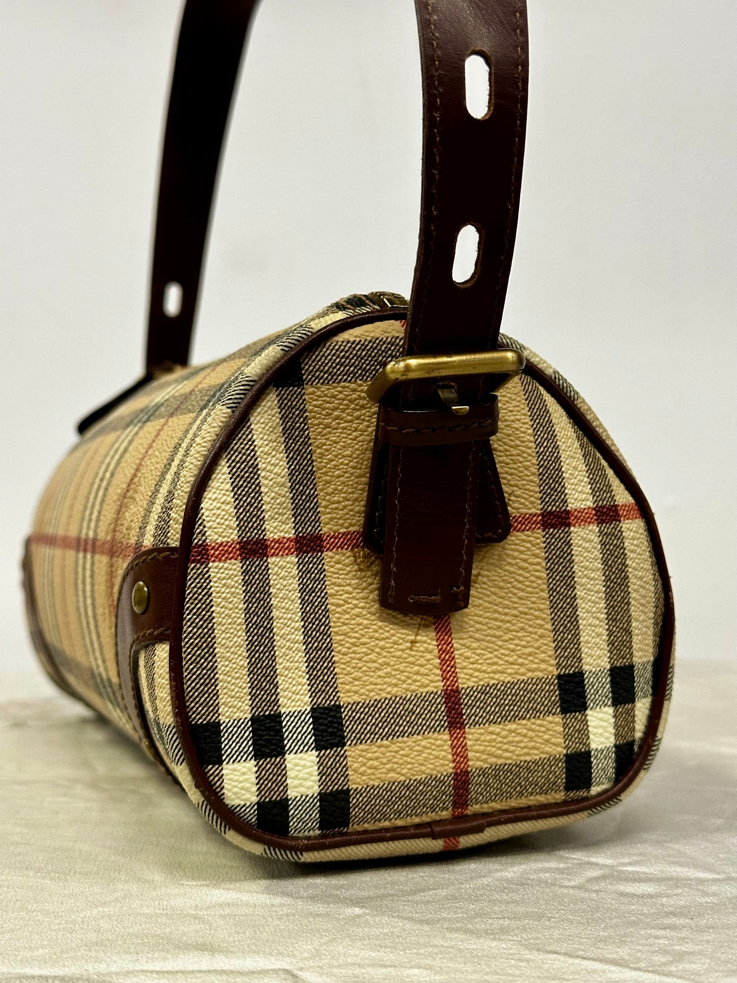 Burberry Haymarket Check Barrel Bag