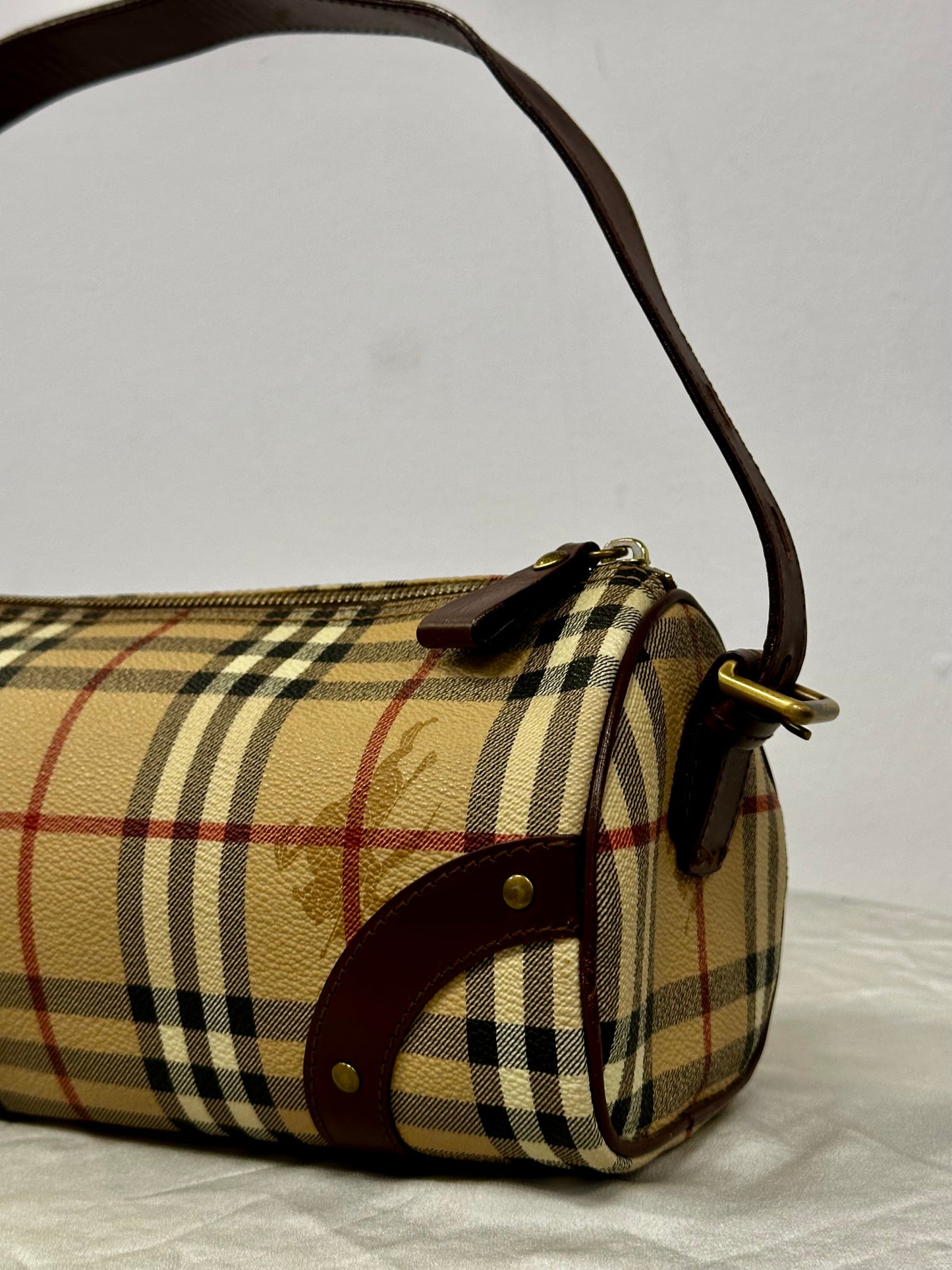Burberry Haymarket Check Barrel Bag