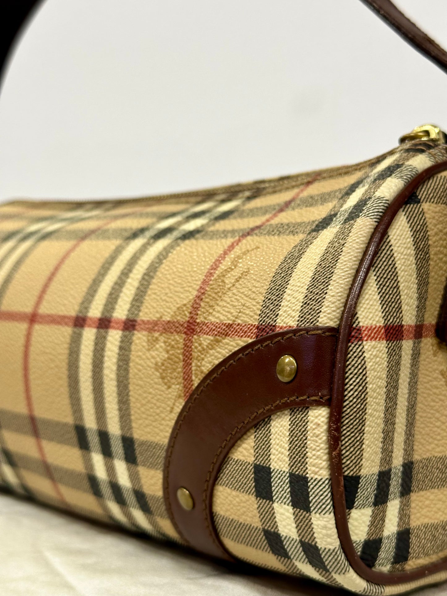 Burberry Haymarket Check Barrel Bag