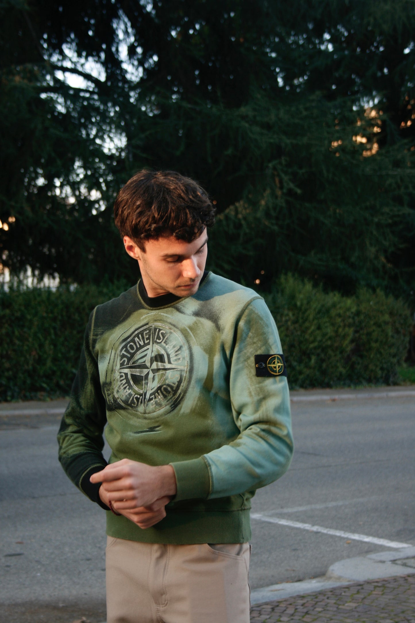 Felpa Stone Island Bushed Organic Cotton Fleece