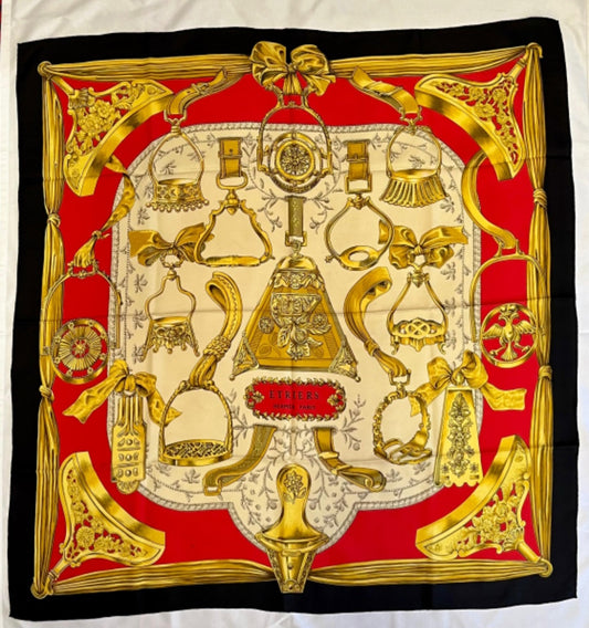 Foulard vintage Hermes misure 90x90 in pura seta.Anni '70